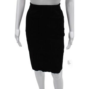 Stouls Women Straight Pencil Leather Black Skirt Knee Length Size S
